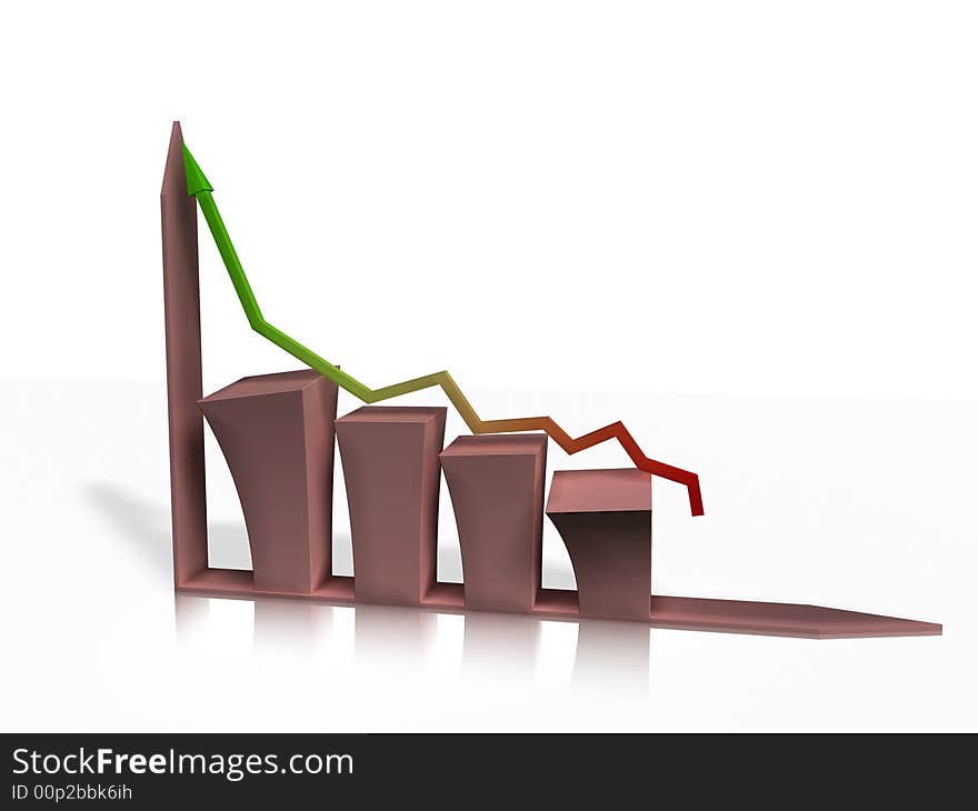 3d scene of business graphics in the manner of histograms