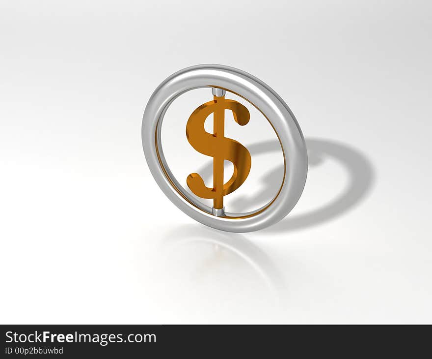 3d scene of the symbol of the dollar