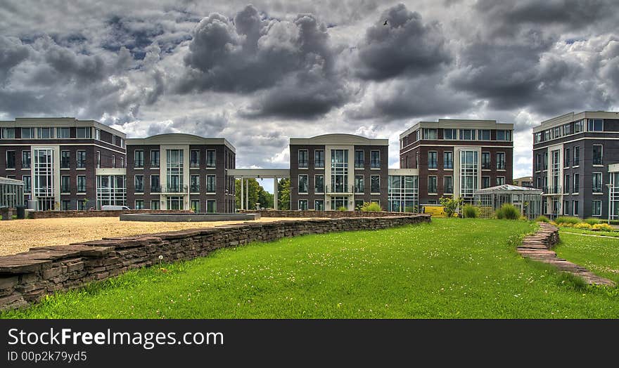 Office Buildings With Overcast.