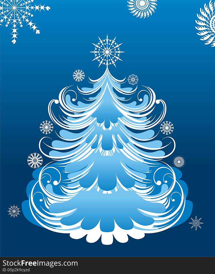 Winter design element, snowflakes background