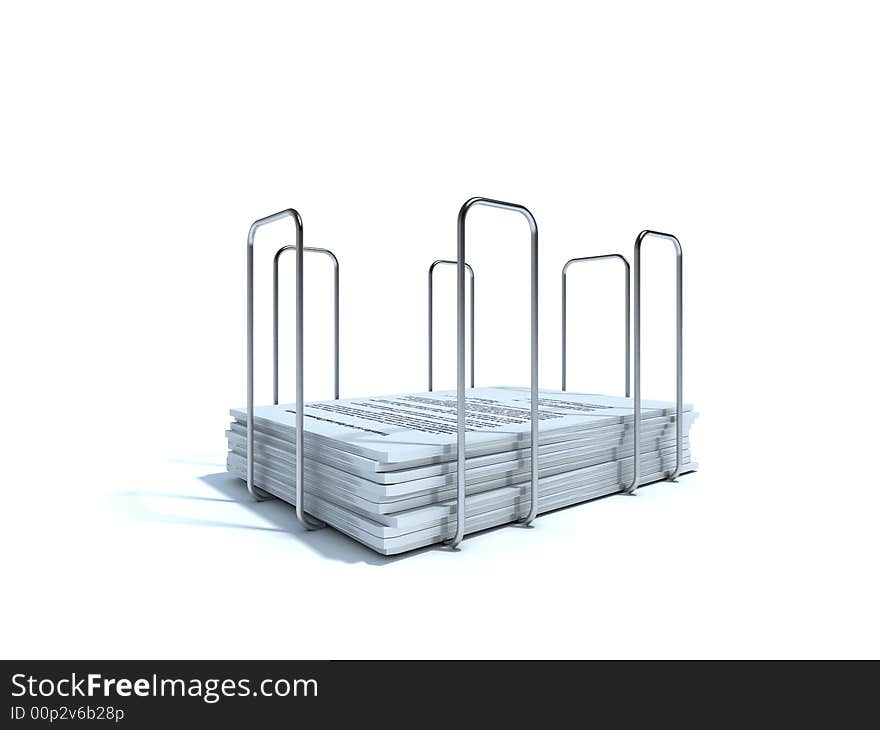 Illustration. Paper-holder on white background