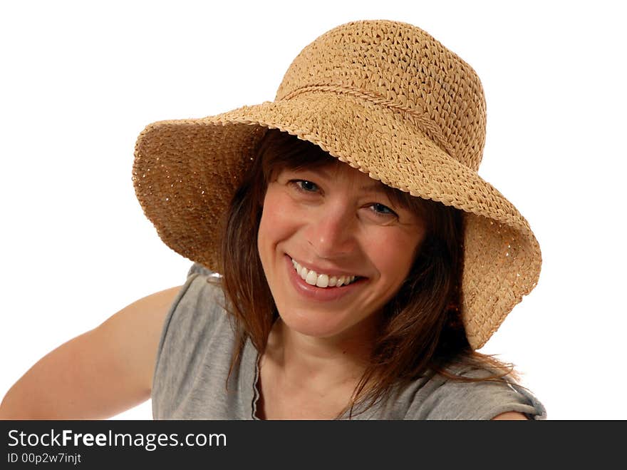 Young Lady  With Straw Hat