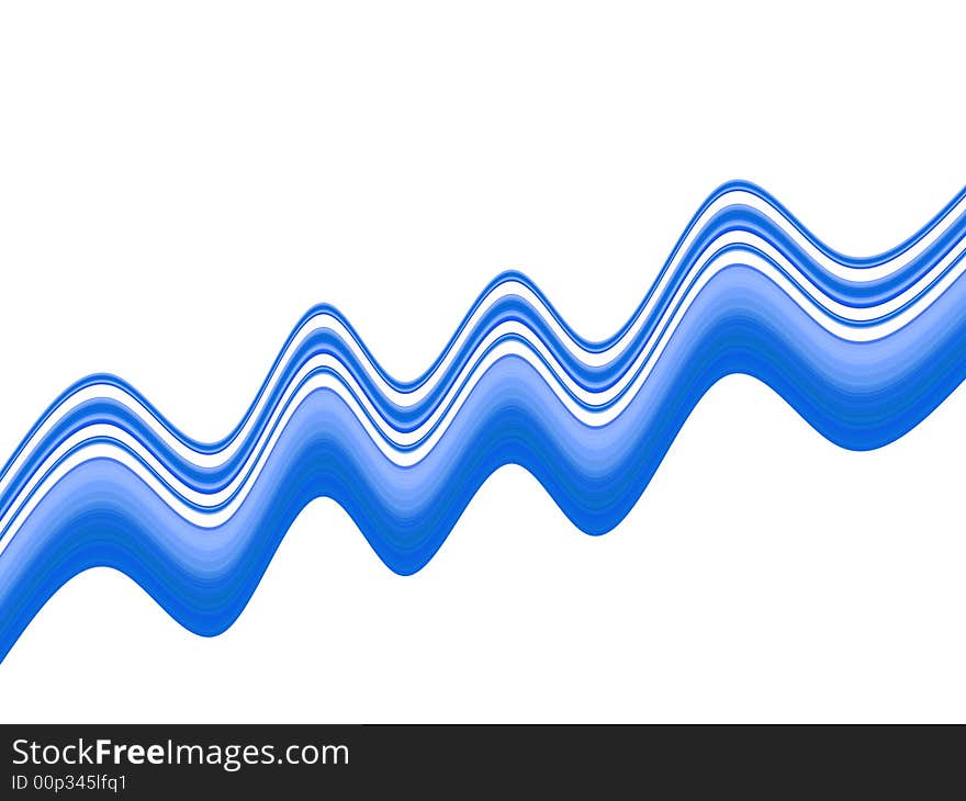 Wavy blue curvy stripes on white background. Wavy blue curvy stripes on white background