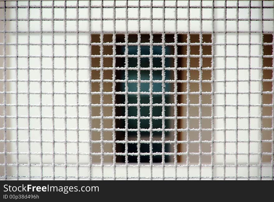 Frozen balcony grid of modern houses