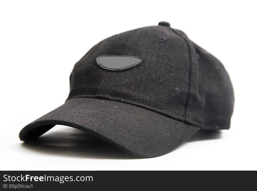 Plain black hat on isolated background