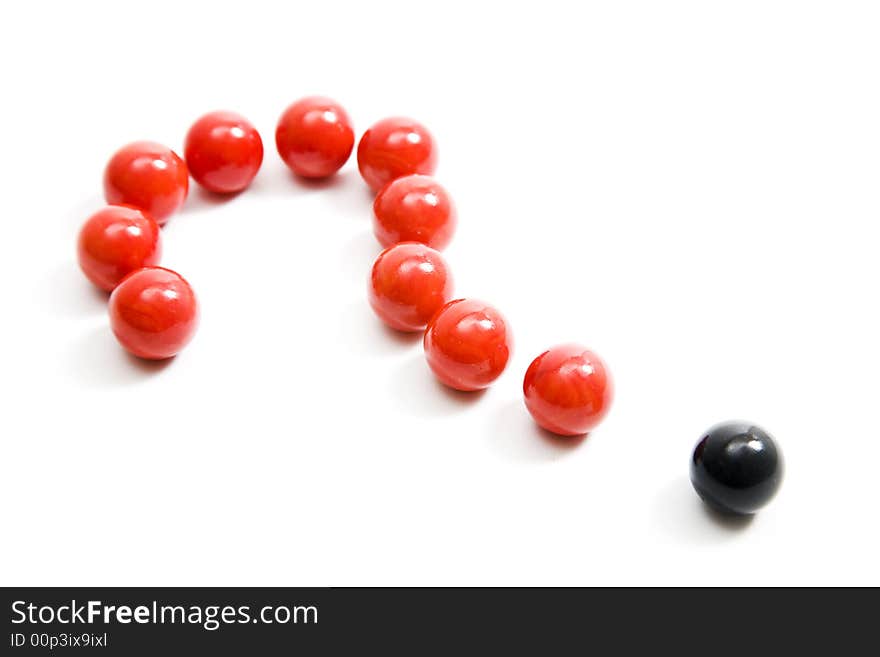 Red and black ball on isolated background. Red and black ball on isolated background