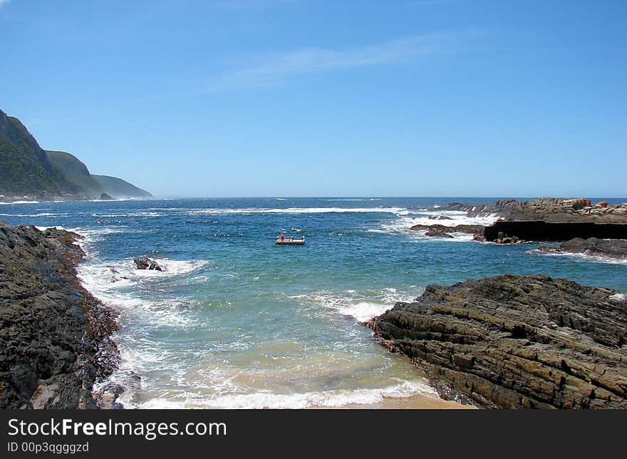 The wild sea taken at Storms River South Africa