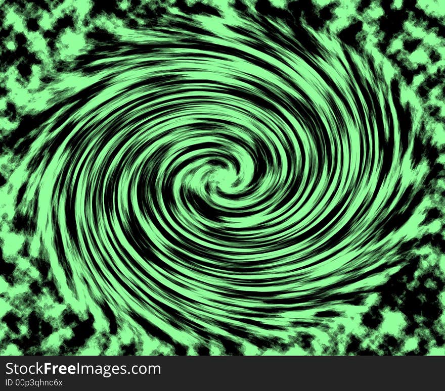 Green black twirled abstract