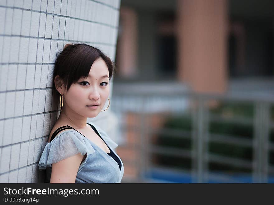 A pretty Chinese girl with a black hair,smooth skin and red lip. A pretty Chinese girl with a black hair,smooth skin and red lip