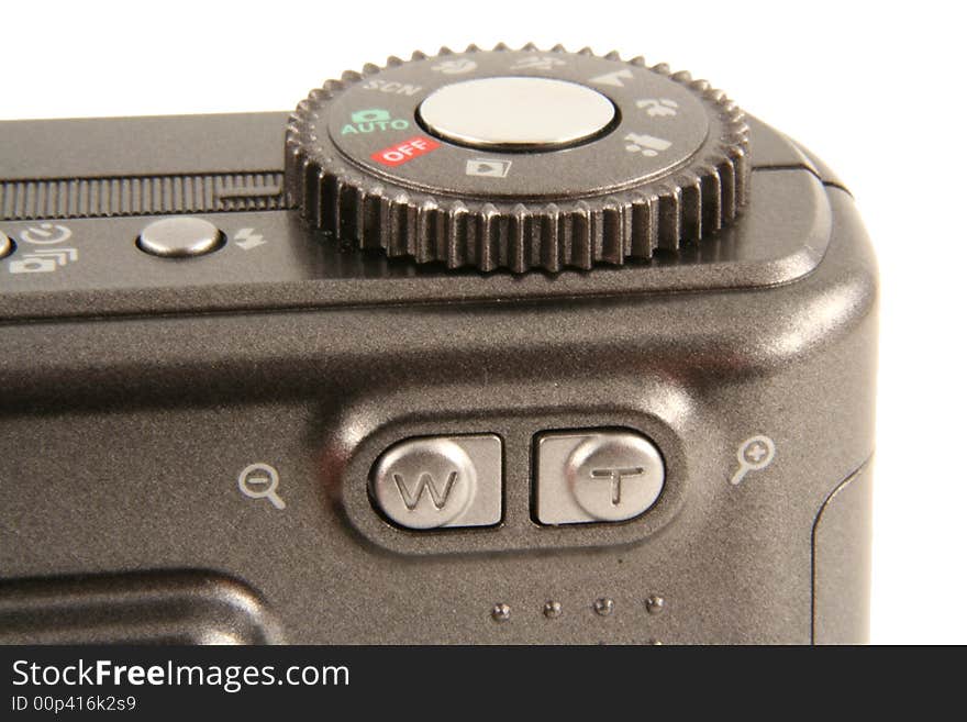 A Isolated digital camera buttons on white