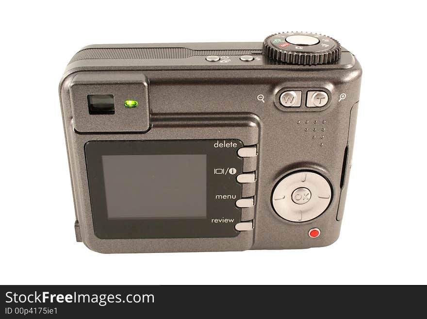 A Isolated digital camera back on white