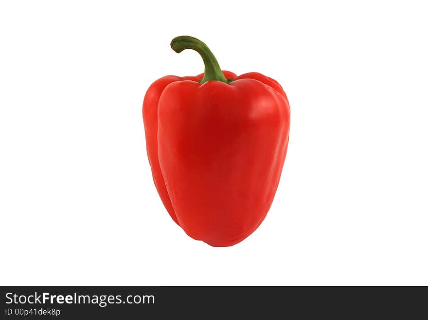 A Isolated red bell pepper on white