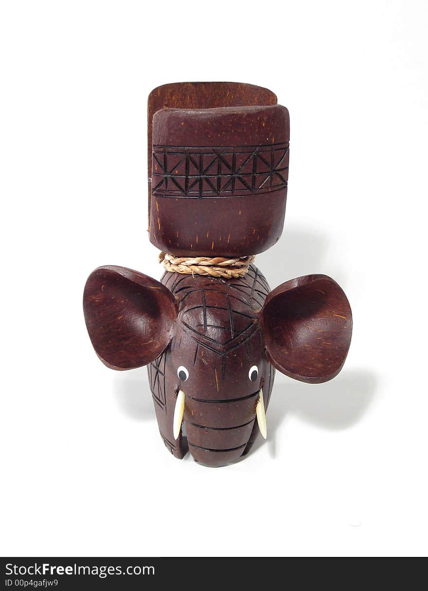 Brown wooden elephant