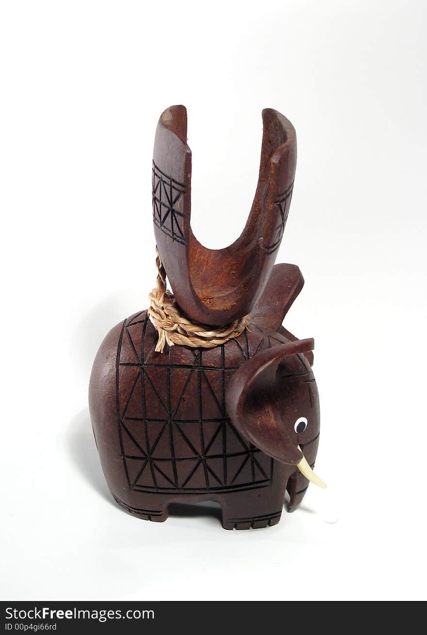 Brown wooden elephant