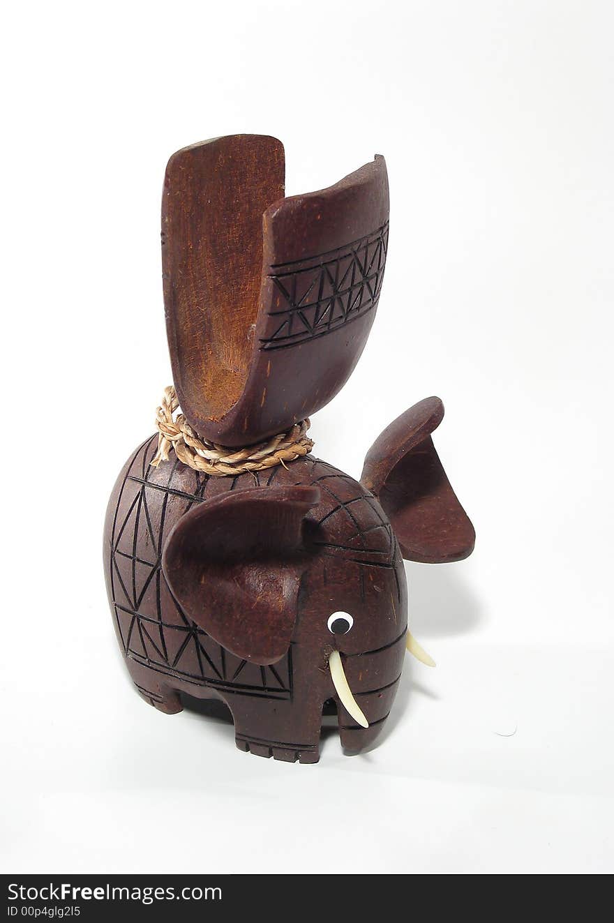 Brown wooden elephant