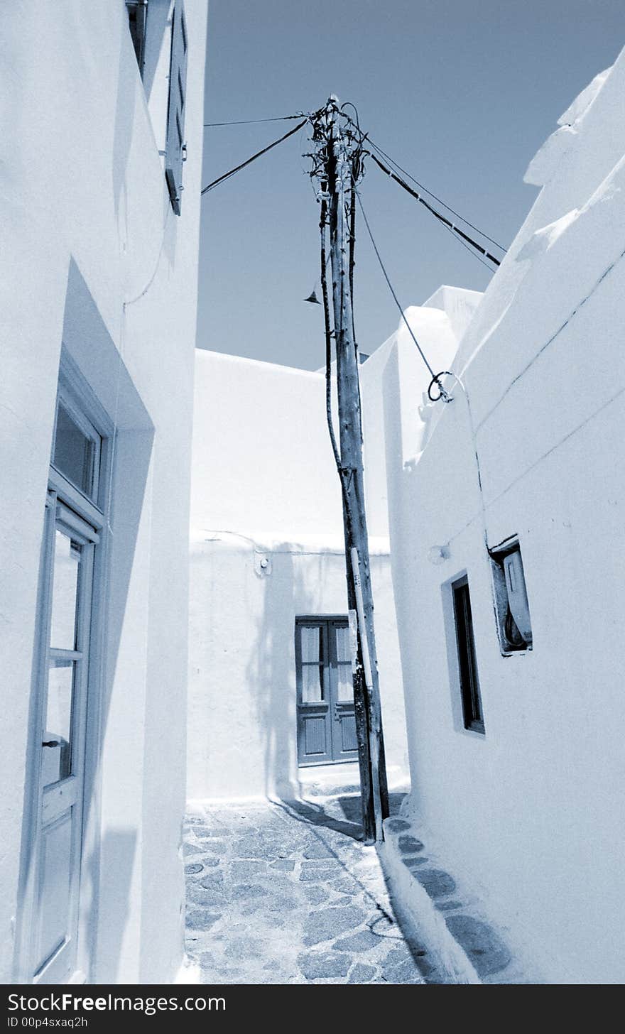 Typical lane in island of Mykonos. Typical lane in island of Mykonos