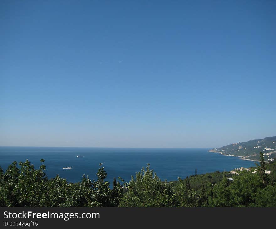 View from mountain on the city Yalta