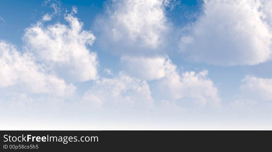 White puffy clouds and blue sky. White puffy clouds and blue sky