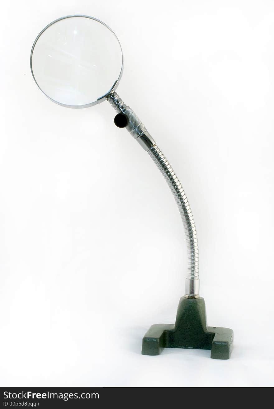 Magnifying glass on white background