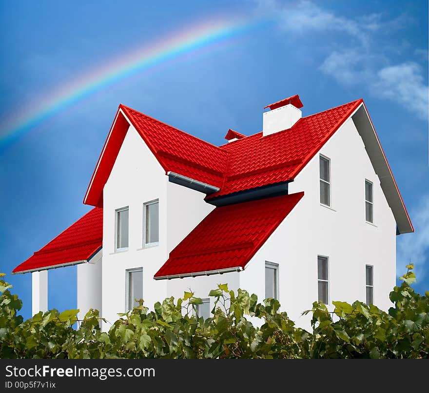 An image of new building on background of sky. An image of new building on background of sky