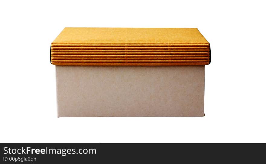 Closed cardboard box isolated on white