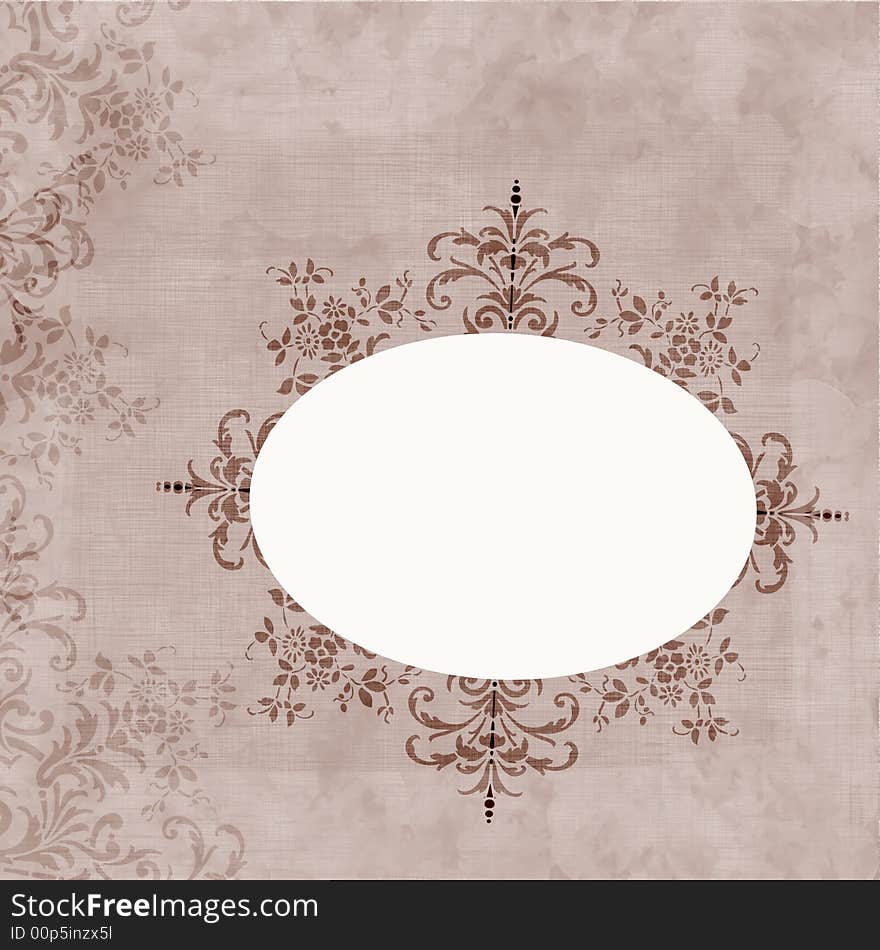 Colored ornate frame on milk coffee background