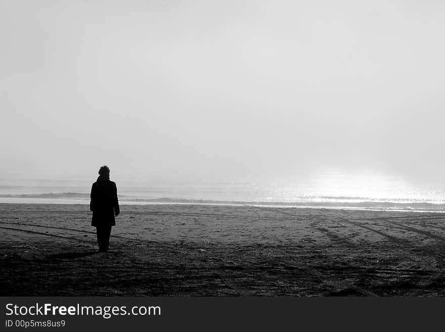 Silhouette on the beach