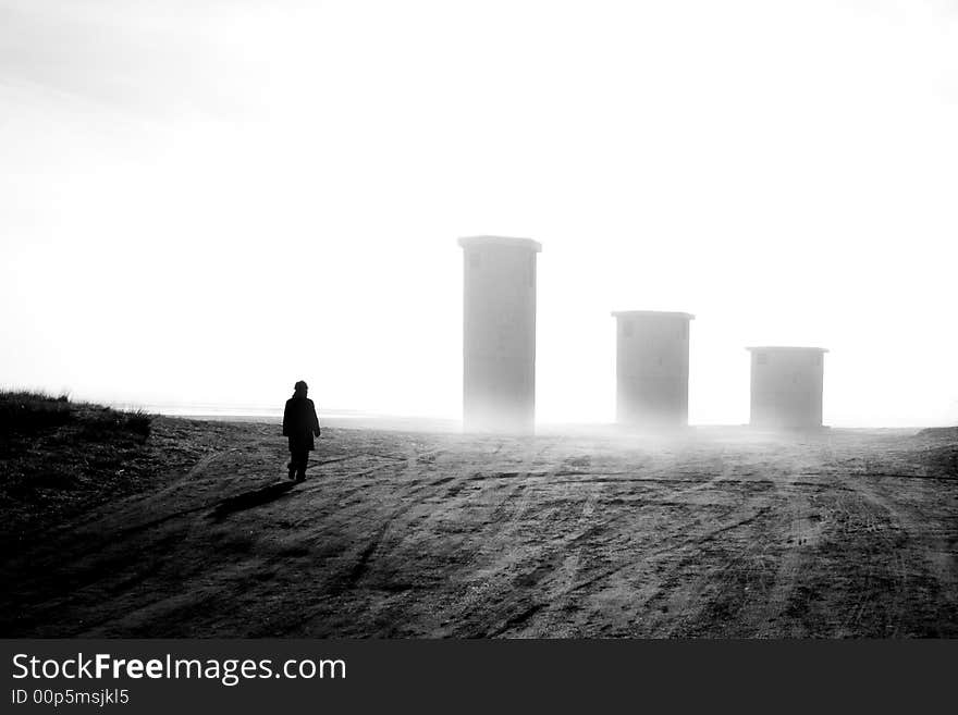 Silhouette on the beach