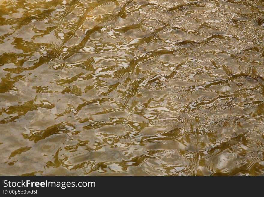 A water stream flowing slowly.