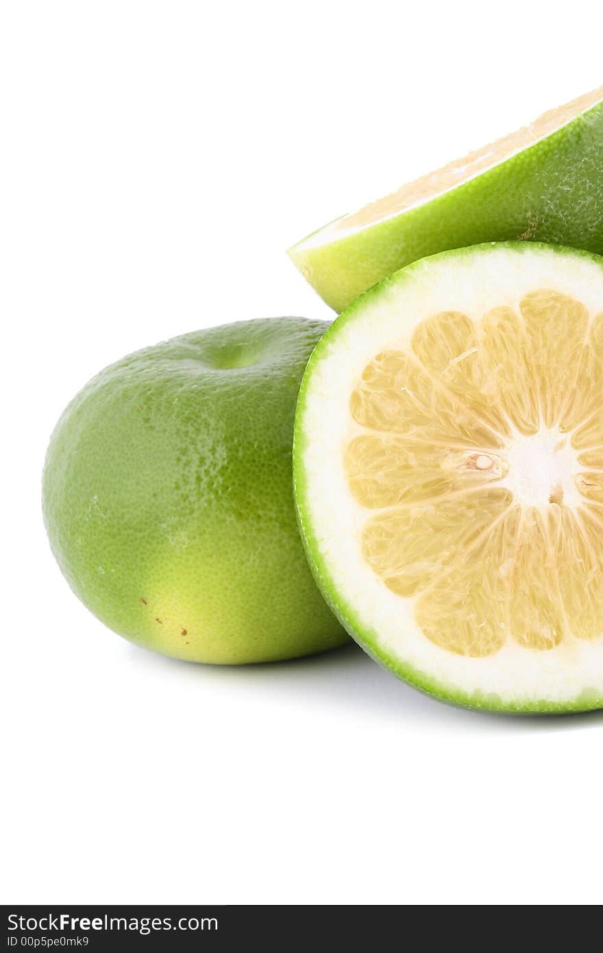 Fresh pomelo on white background