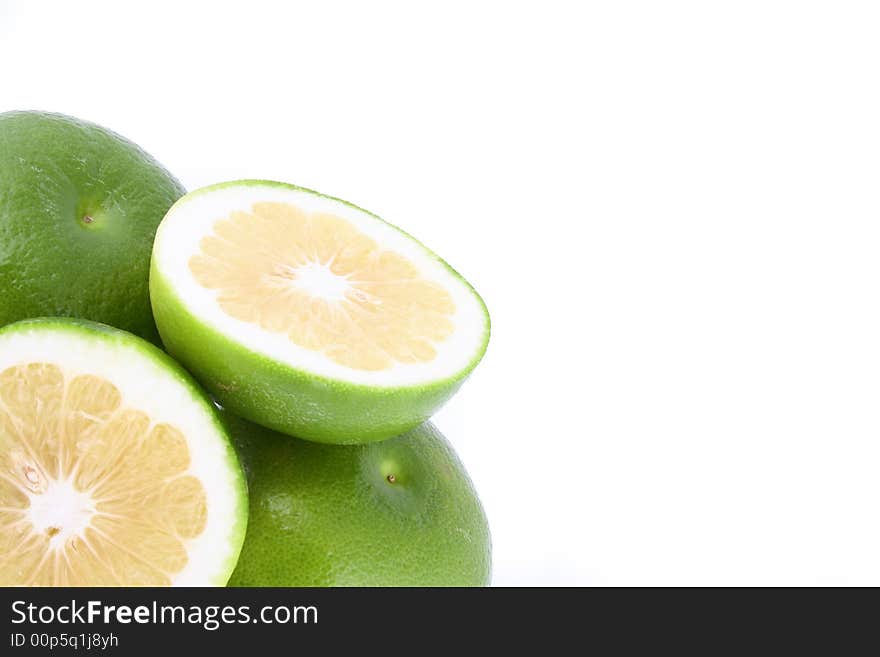 Fresh pomelo on white background