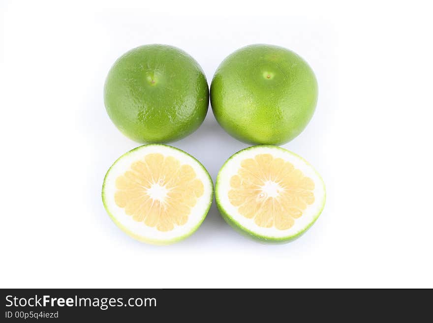 Fresh pomelo on white background