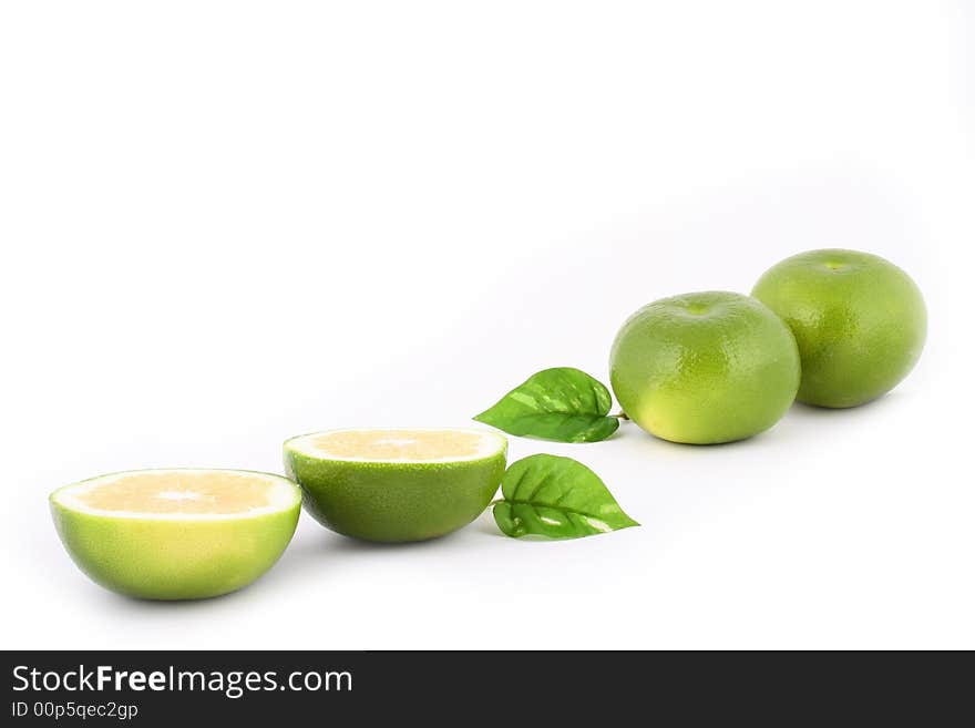 Fresh pomelo on white background