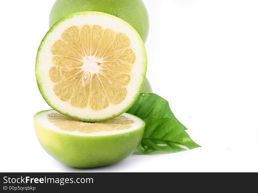 Fresh pomelo on white background