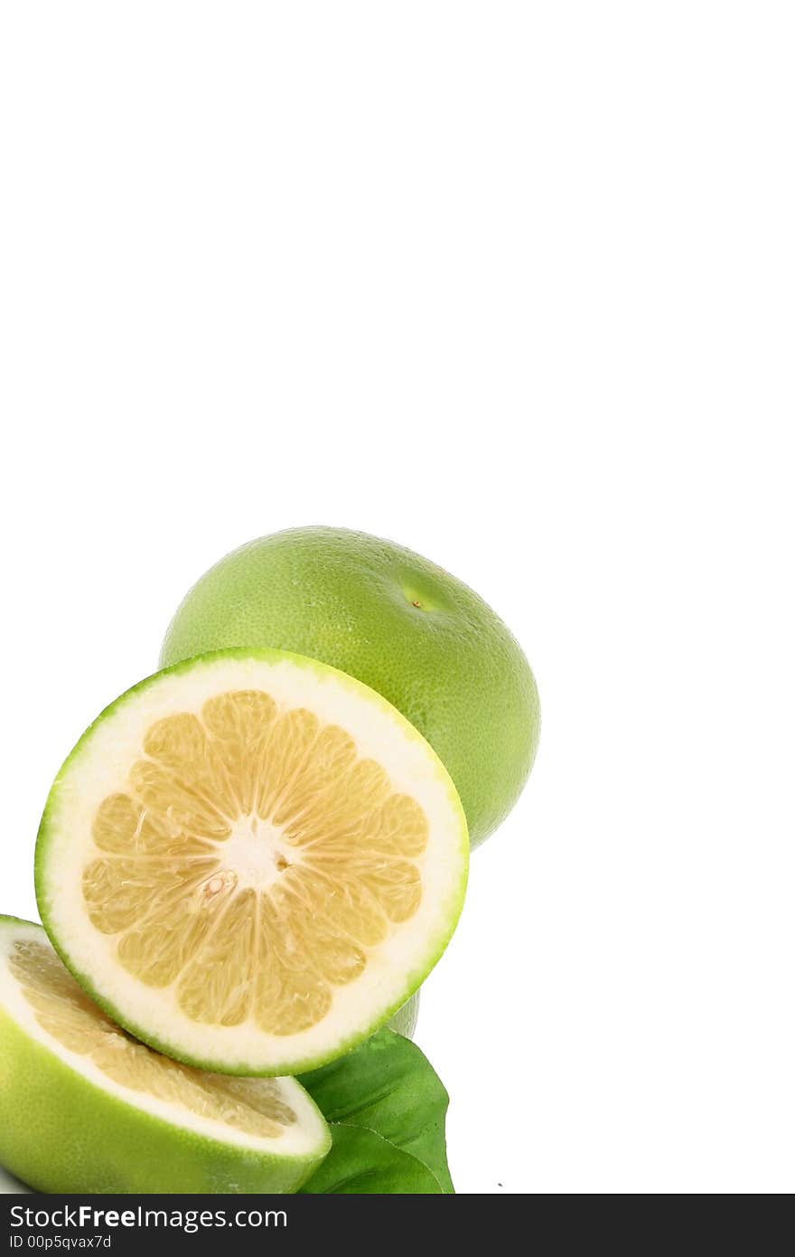 Fresh pomelo on white background