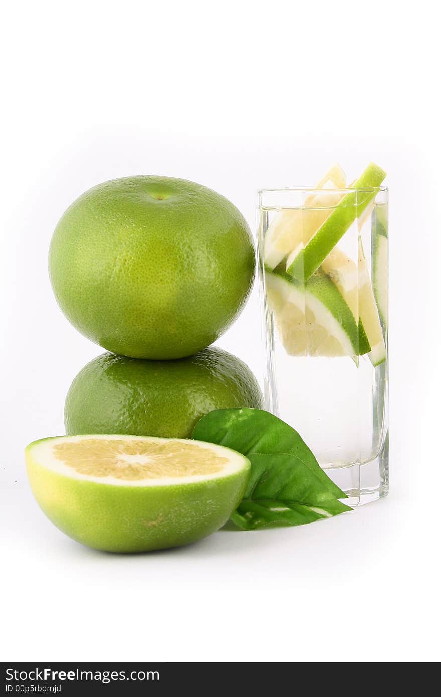 Fresh pomelo on white background