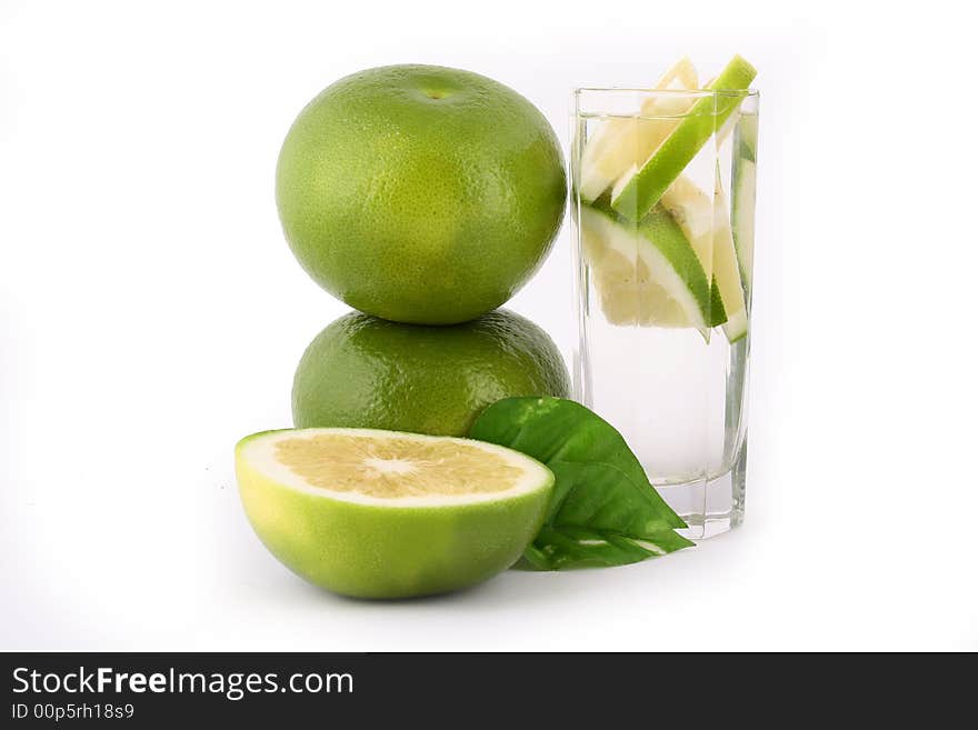 Fresh pomelo on white background