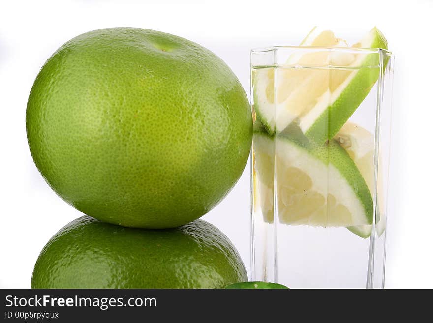 Fresh pomelo on white background