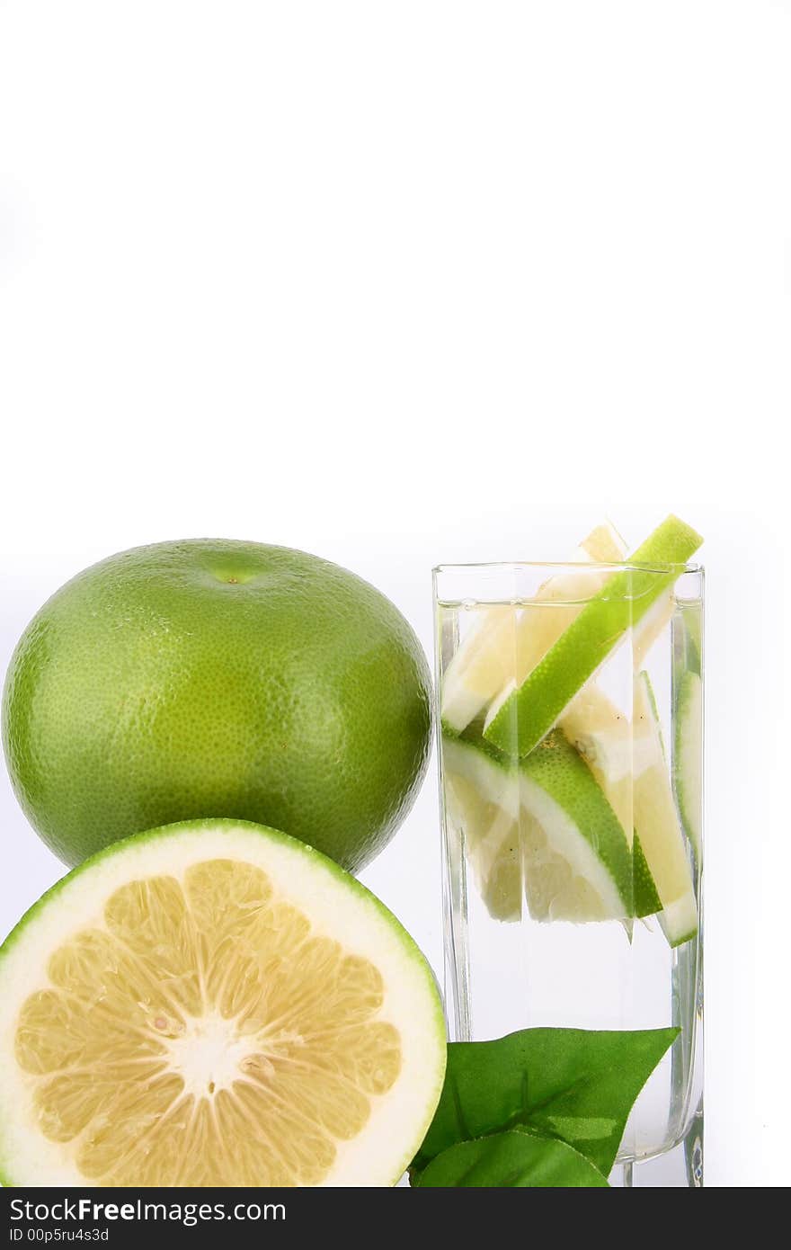 Fresh pomelo on white background