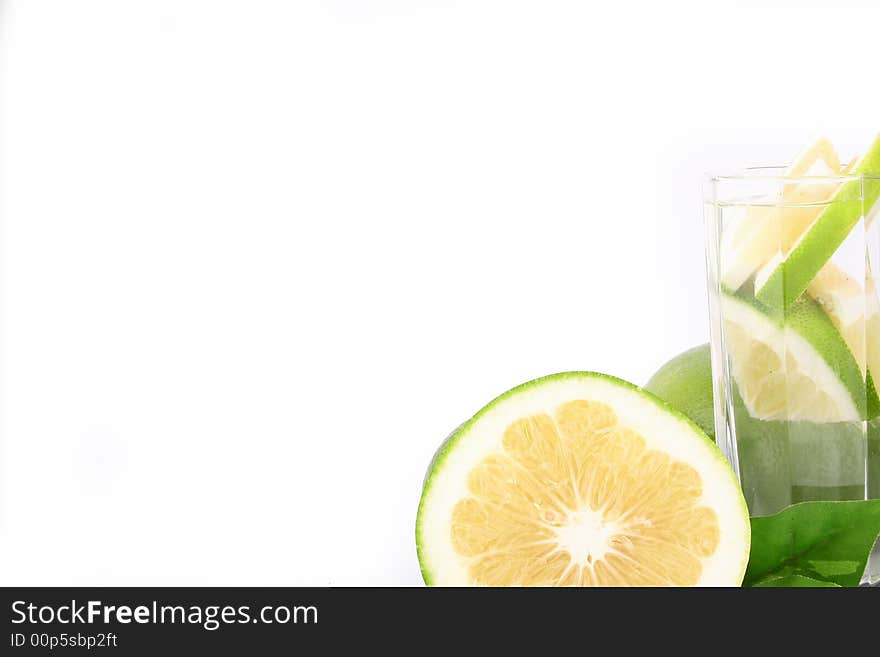 Fresh pomelo on white background