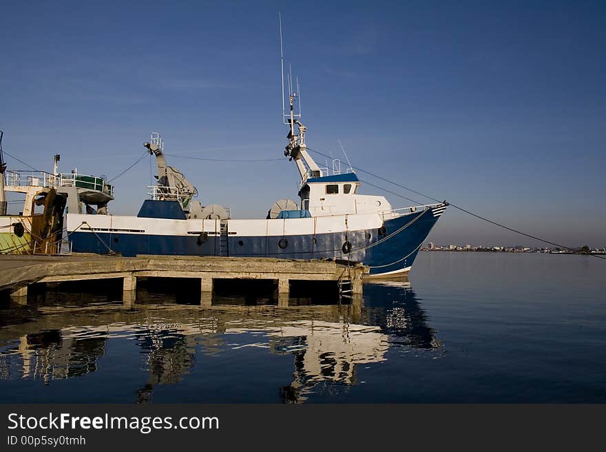 Ship on dock