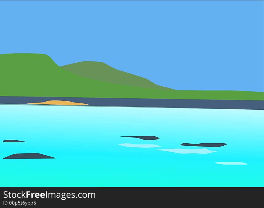 Vector image of blue lagoon