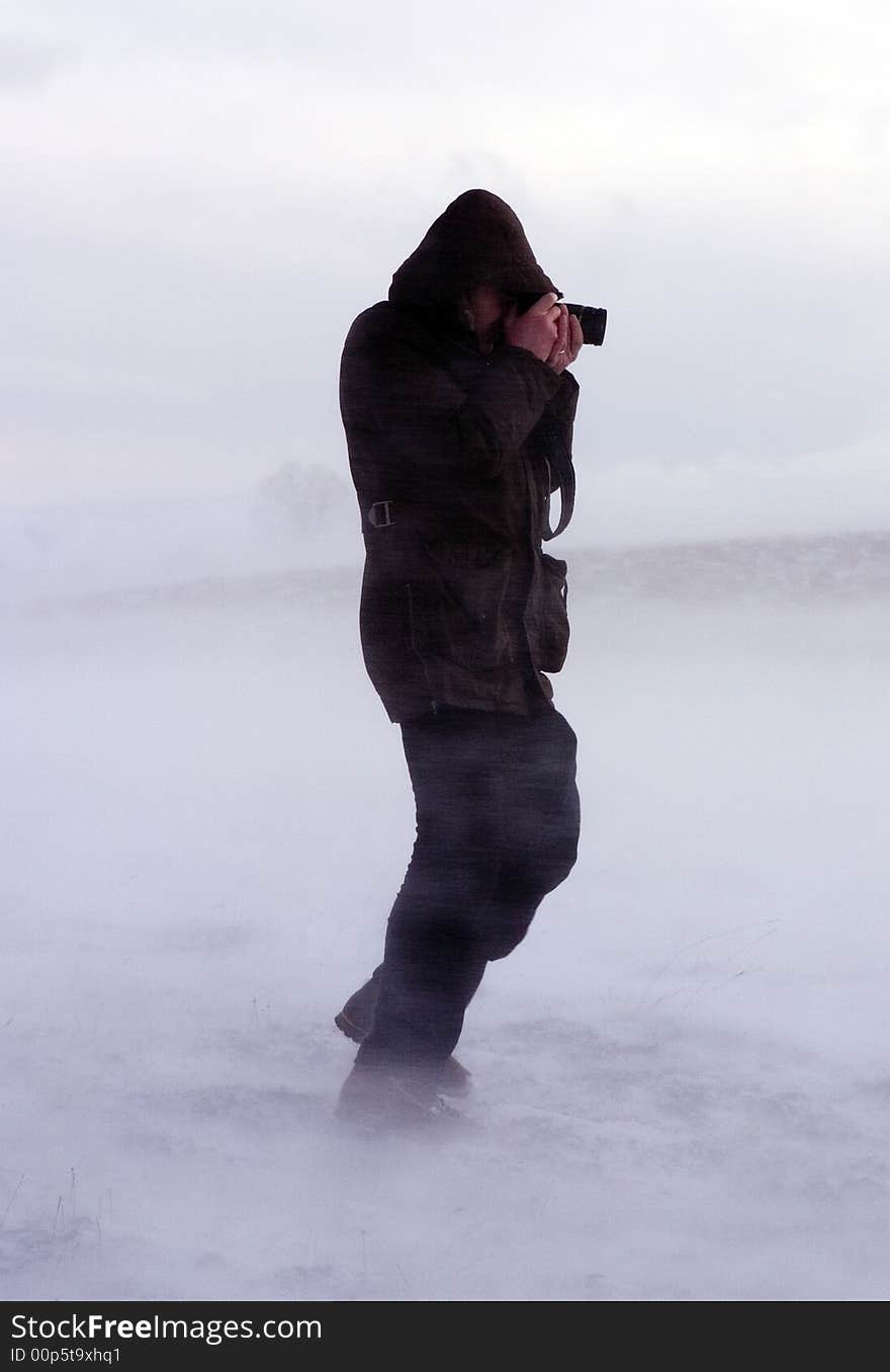 Photographer in the storm