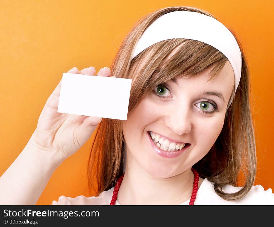 Woman With Business Card