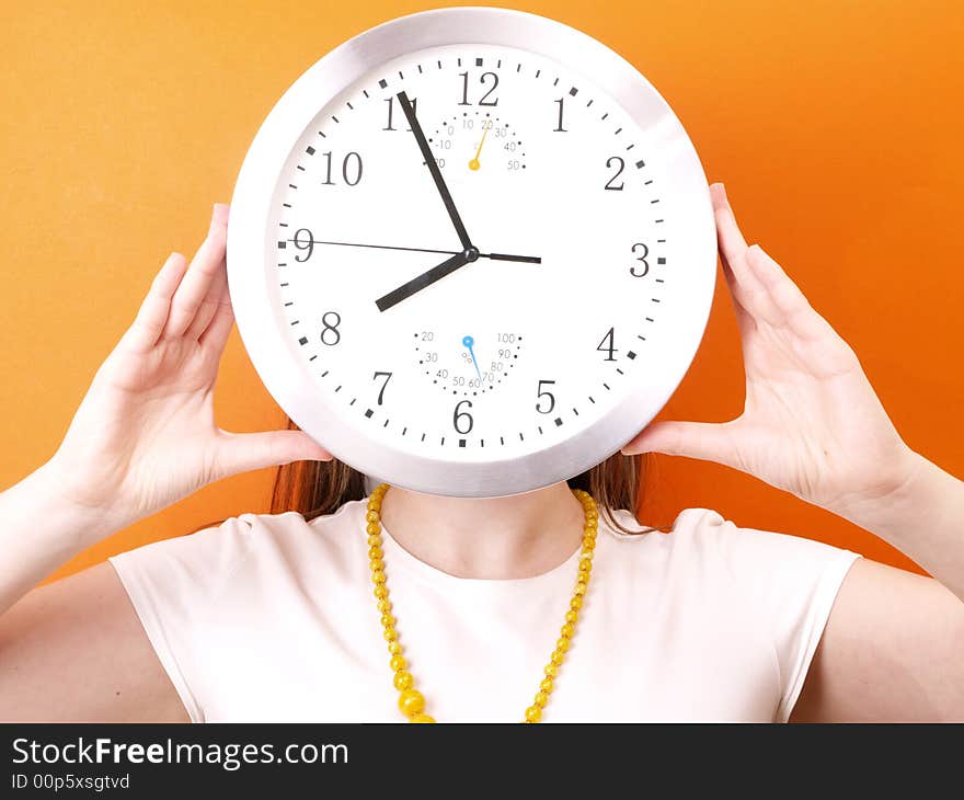 Woman and clock