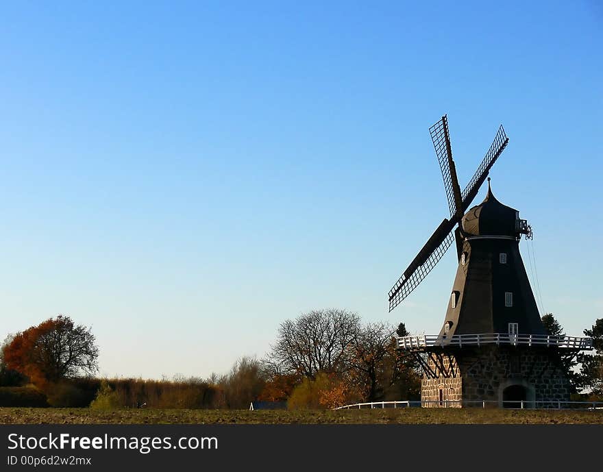 An old windmill in good condition at Romele峥n Southern Sweden. An old windmill in good condition at Romele峥n Southern Sweden