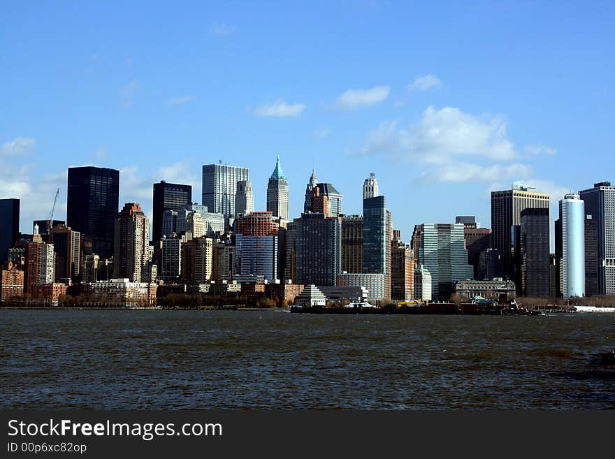 View of New York City's lower Manhattan taken from Liberty State Park. View of New York City's lower Manhattan taken from Liberty State Park