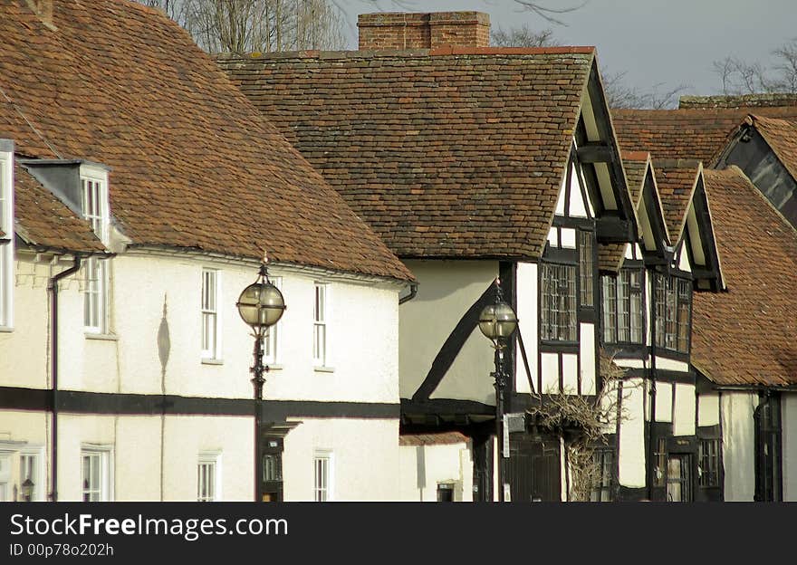 Cottages in the town of stratford upon avon.