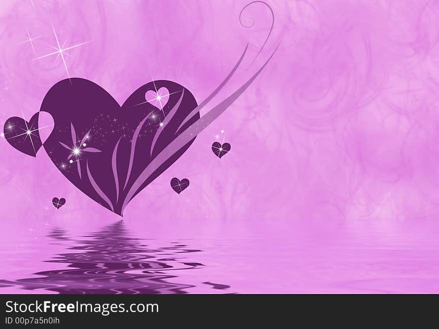 Unique valentine illustration on a pink background. Unique valentine illustration on a pink background.