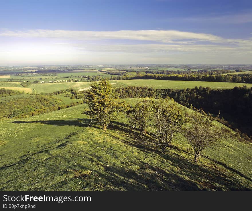 View from the pegston hills hertfordshire.